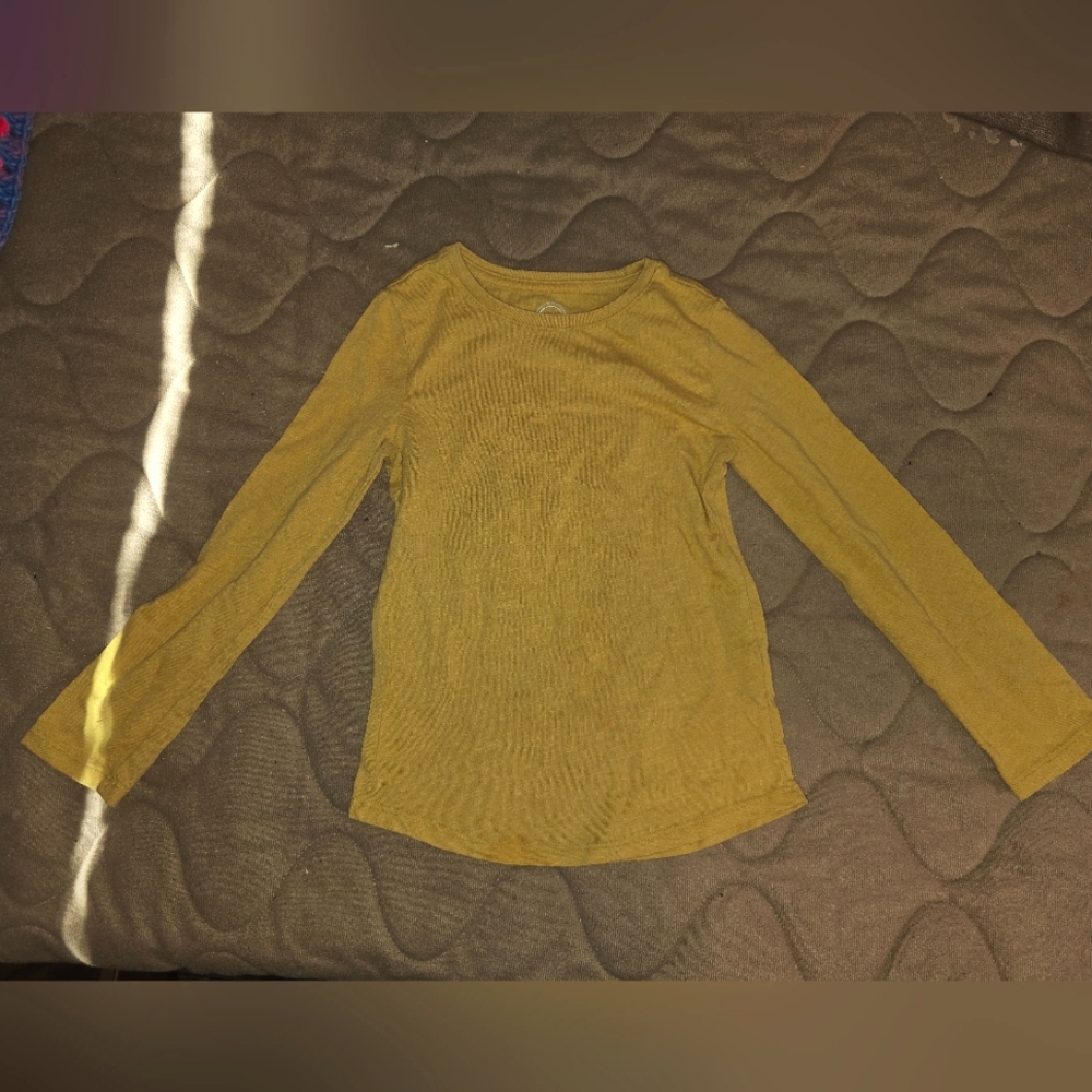 Kids Xs Xch (4-5) Mustard Long Sleeve Top